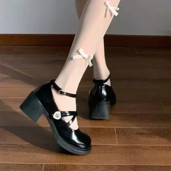 Женские универсальные туфли из искусственной кожи в британском стиле, двухцветные, с пряжкой в виде одного слова, в стиле ретро, французские туфли Мэри Джейн 40