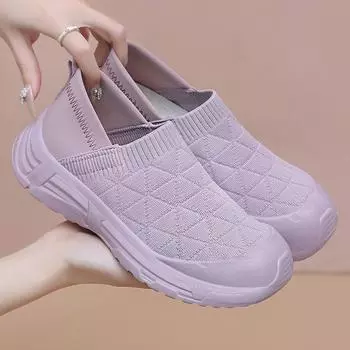 Женские универсальные весенние новые дышащие повседневные туфли Fly Woven с мягкой подошвой, которая не утомляет ноги 36 чёрный