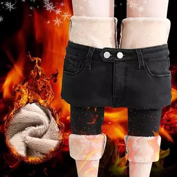 Женские утепленные кашемировые брюки с высокой талией и принтом из овечьей шерсти M