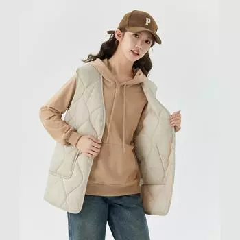 Женские утепленные, утолщенные и с подкладкой, средней длины, женские модели, пуговицы из овечьей шерсти, повседневная верхняя одежда, хлопковые жилеты, модные и теплые M