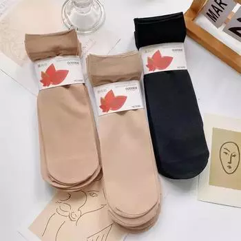 «Женские утолщенные чулки с антизацепляющим покрытием, усиленные сталью, телесного или черного цвета» Flesh-colored