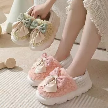 Женские утолщенные флисовые хлопковые туфли 36-37 розовый