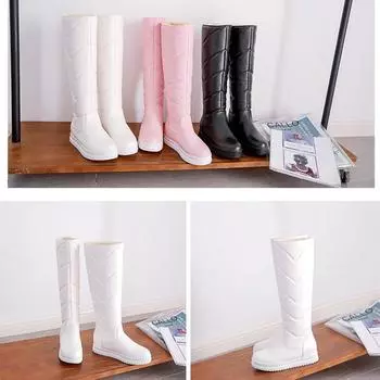 Женские утолщенные теплые зимние ботинки с плоской подошвой и плюшем для отдыха 34 чёрный