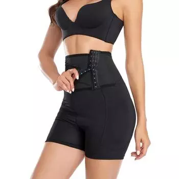 Женские утягивающие брюки для бедер, женские утягивающие трусики для увеличения ягодиц, с подкладкой, корректирующие фигуру, утягивающие брюки с высокой талией S чёрный