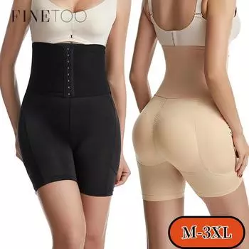 Женские утягивающие брюки FINETOO с высокой талией, утягивающие живот, дышащие подкладки для ягодиц M чёрный