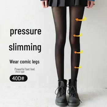 «Женские утягивающие черные чулки — летний тонкий стиль»