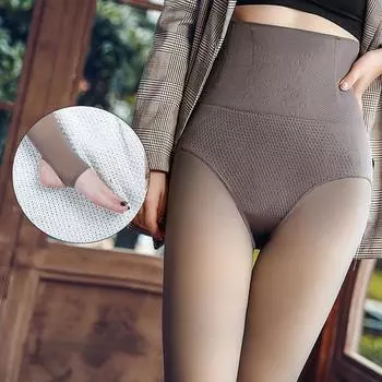 Женские утягивающие леггинсы с высокой талией, флисовые толстые зимние брюки, осенне-зимние теплые леггинсы, женские термоколготки 80g