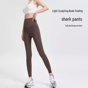 Женские утягивающие штаны для йоги Black Shark с высокой талией и контролем живота, утягивающие ягодицы - дышащие, защищающие от воздействия окружающей среды, облегающие Medium (100-125 lbs)