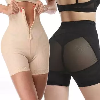 Женские утягивающие трусики для живота, бесшовное нижнее белье с высокой талией, утягивающие трусы для живота и бедер, корсет, утягивающее белье, трусики 2XL чёрный