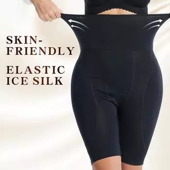 Женские утягивающие трусы-подтяжки для ягодиц, утягивающие брюки с высокой талией, утягивающие брюки с контролем живота и бедрами M чёрный