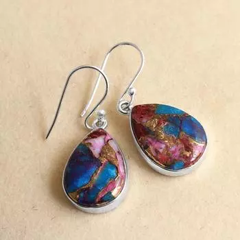 Женские ювелирные изделия из медного бирюзового серебра 925 пробы с розовым георгином ручной работы розовый