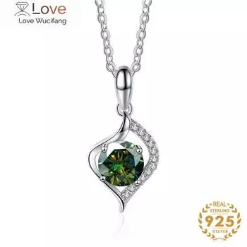 Женские ювелирные изделия из стерлингового серебра 925 пробы с подвеской из муассанита в 1 карат, ожерелье для свадьбы, простая модная цепочка на ключицу 925 Silver