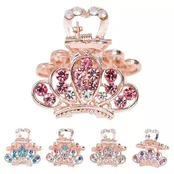 Женские ювелирные изделия, коготь-заколка, мини-заколка с короной, стразы, коготь для волос, заколки для волос с кристаллами