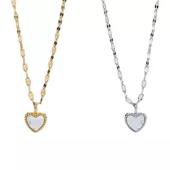 Женские ювелирные изделия Подарочный кулон-цепочка Сердце Ожерелье Ожерелье Кулон из лунного камня 21cm-50cm