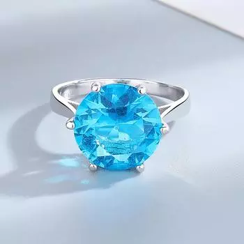Женские ювелирные изделия серебряные кольца синий циркон овальное обручальное кольцо для женщин и девочек вечерние 6 синий