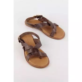 Женские южно-коричневые сандалии из натуральной кожи Комфортные повседневные качественные стильные легкие сандалии