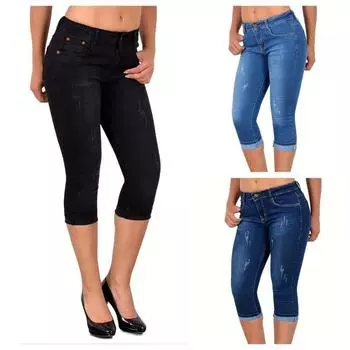 Женские узкие джинсы-карандаш с простыми узорами и царапинами, брюки длиной семь четвертей, повседневные, для поездок на работу, женские джинсовые брюки S чёрный