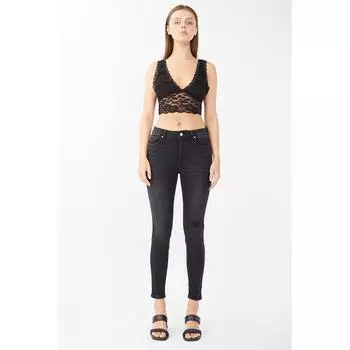 Женские узкие гибкие брюки черного цвета