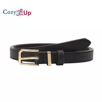 Женские узкие кожаные ремни из искусственной кожи, тонкий пояс на талию для джинсов, платье с золотой пряжкой 103x1.9cm белый