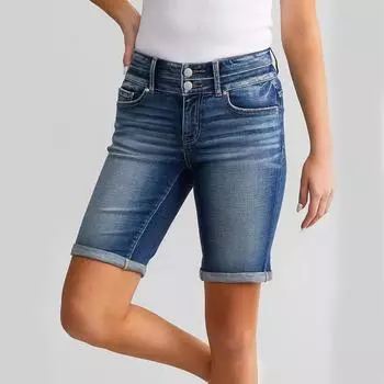 Женские узкие трендовые рваные повседневные модные джинсы на небольшую ногу L тёмно-синий