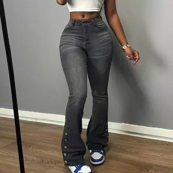 Женские узкие трендовые рваные повседневные модные прямые джинсы L