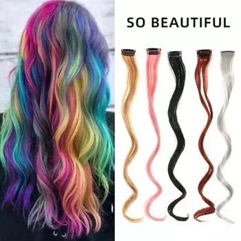 Женские вьющиеся волосы на клипсе, натуральное высокотемпературное волокно, женские цветные длинные волнистые синтетические шиньон серебряный серый