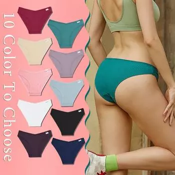 Женские вафельные хлопковые трусики, 10 сплошных цветов, сексуальное нижнее белье с v-образной талией для женщин, высокоэластичные женские короткие трусики, бикини S белый