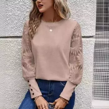 Женские вафельные пуговицах женские топы пуловеры длинные рукава футболки S розовый