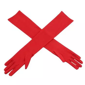 Женские варежки, длинные перчатки, осень-зима, модные, однотонные, женские, атласные, для оперы, вечеринки, выпускного костюма, перчатки One Size белый