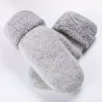 Женские варежки зимние утолщенные студенческие милые перчатки с полным пальцем из меха кролика плюшевые двухслойные плюшевые термосумки перчатки для пальцев One size красный