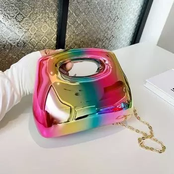 Женские вечерние клатчи, роскошные дизайнерские кошельки и сумки, акриловая сумка на цепочке для свадебного ужина 20x16x9cm золотой