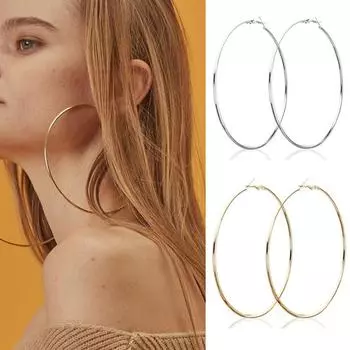 Женские вечерние сексуальные преувеличенные хип-хоп крючки, круглые серьги, подарок, серьги с цветком, круглые модные 6cm