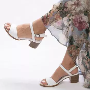 Женские вечерние туфли из натуральной кожи на среднем каблуке, свадебные сандалии