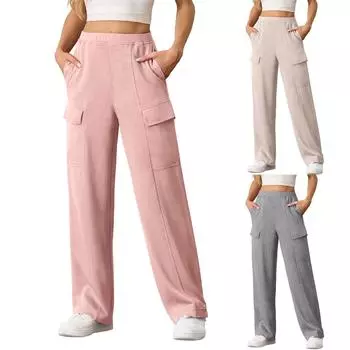 Женские вельветовые брюки-клеш с эластичной талией, расклешенные брюки M бежевый