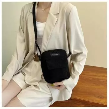 Женские вельветовые сумки на плечо, полосатые тканевые сумки, повседневные сумки на молнии, парусиновая сумка через плечо, милая сумка для покупок для женщин бежевый