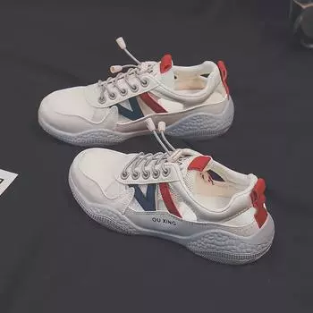 Женские весенне-летние белые повседневные корейские кроссовки — плоские, дышащие, с полым дизайном (HY101) 36 бежевый