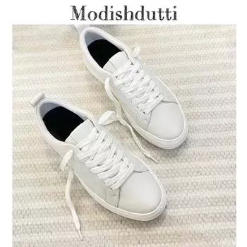 Женские весенне-летние модные кроссовки в английском стиле из натуральной кожи, женские повседневные однотонные белые вулканизированные туфли 40 белый