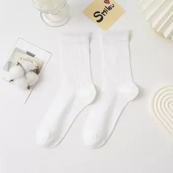 Женские весенне-летние носки-трубы без косточек с новым волнообразным полым узором, дышащие 1 pair