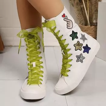 Женские весенне-летние парусиновые кроссовки средней высоты, повседневная легкая уличная обувь 43 белый