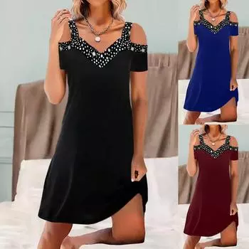 Женские весенне-летние платья Модные женские платья Женские подтяжки Сексуальные платья с короткими рукавами Платья L чёрный