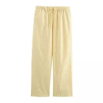 Женские весенне-летние полосатые брюки TAOP&ZA с высокой талией, завязками и свободного кроя XS