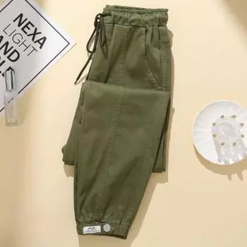 Женские весенне-летние рабочие брюки, повседневные брюки большого размера, повседневные спортивные штаны XXXL чёрный