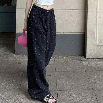Женские весенне-летние утягивающие широкие брюки длиной до пола с высокой талией