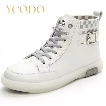 Женские весенне-осенние кожаные модные повседневные ботинки 42 чёрный