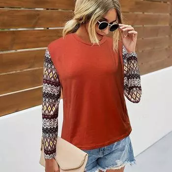 Женские весенне-осенние повседневные пуловеры с длинным рукавом и круглым вырезом с принтом, топ с капюшоном S красный