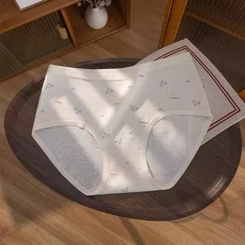 Женские весенне-осенние трусики из милого хлопка с принтом, 10A антибактериальные, с удлиненной ластовицей L
