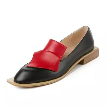 Женские весенне-осенние туфли-лодочки на каблуке Cowquare, элегантная обувь для вечеринок, кожаная обувь 34 красный