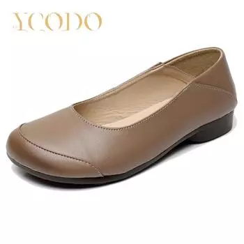 Женские весенние и летние кожаные удобные туфли Doug на мягкой подошве, женские летние повседневные кожаные туфли 41 белый