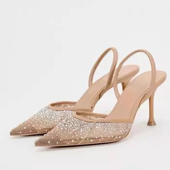 Женские весенние и летние модели. Модели Temperament. Босоножки на высоком каблуке со стразами. 42