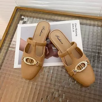 Женские весенние и летние однотонные туфли с закрытым носком и мелким каблуком 37 хаки